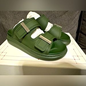 Alexander McQueen Olive Green Khaki Hybrid Slides Size EU 37 / US 7